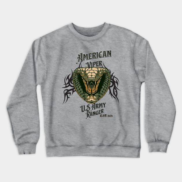 American Viper Crewneck Sweatshirt by Kingdom Arts and Designs